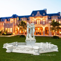 Large Outdoor White natural stone marblefountain statue
